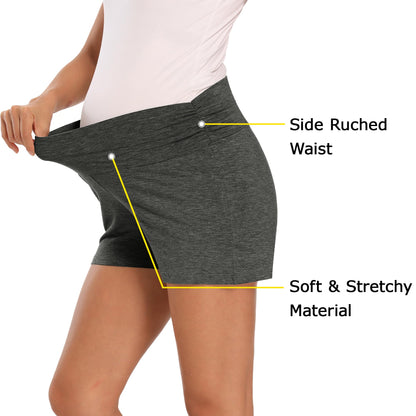 fitglam Women's Maternity Shorts Lounge Sleep Pajama Workout Comfy Stretchy Pregnancy Shorts