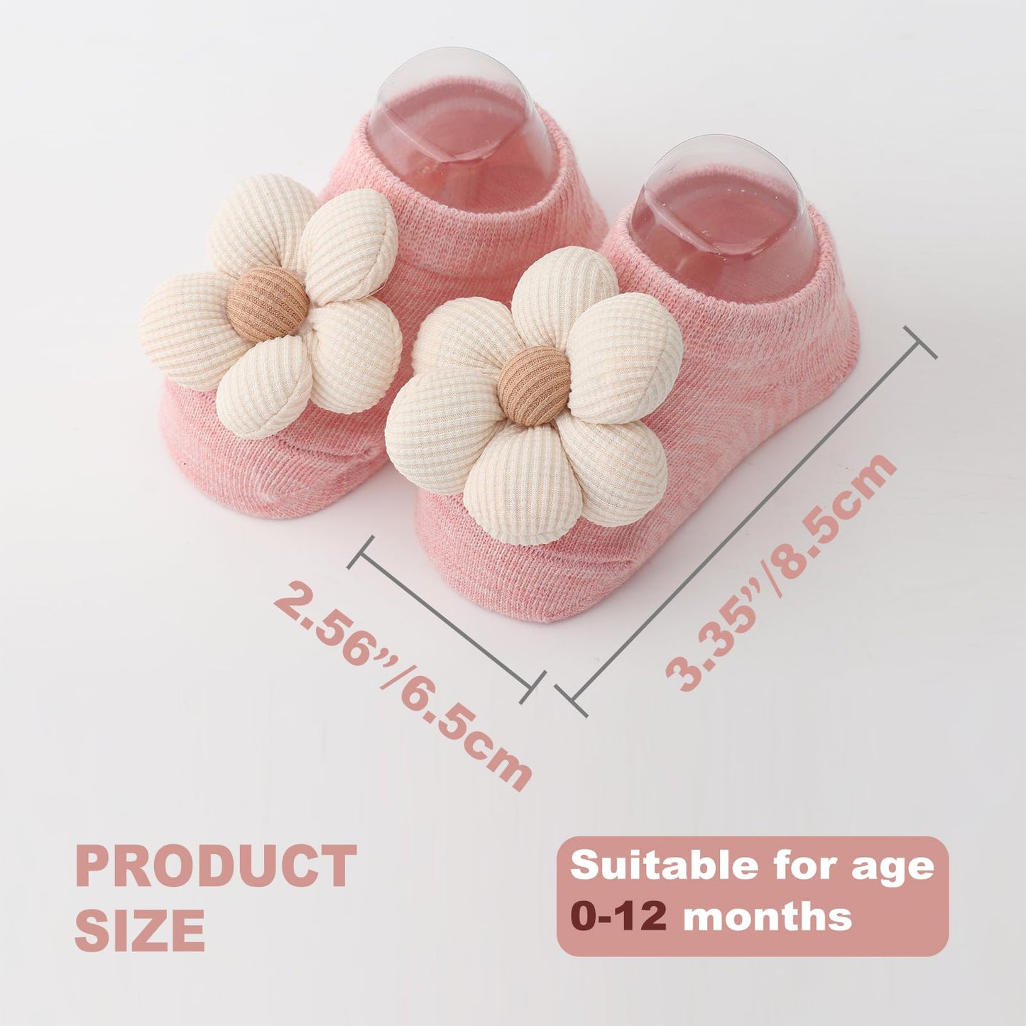 DRESHOW BQUBO Baby Girls Toddler Anti Slip Socks - Cute Frilly Ruffle Grip Ankle Socks for Infant Toddler