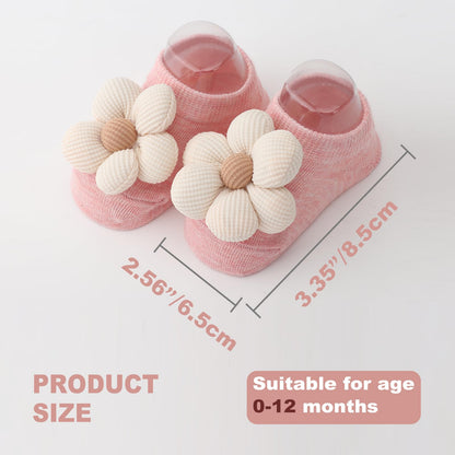 DRESHOW BQUBO Baby Girls Toddler Anti Slip Socks - Cute Frilly Ruffle Grip Ankle Socks for Infant Toddler