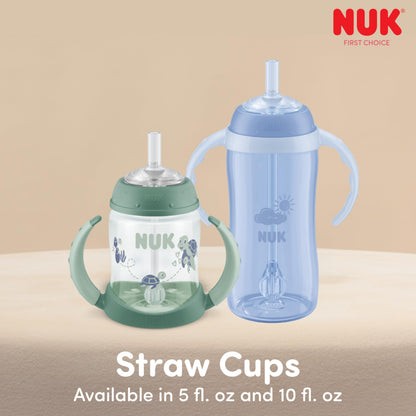 NUK Learner Straw Cup 10oz - Toddler Cup with Soft Straw for Easy Drinking Suitable for Ages 8 Months and Up
