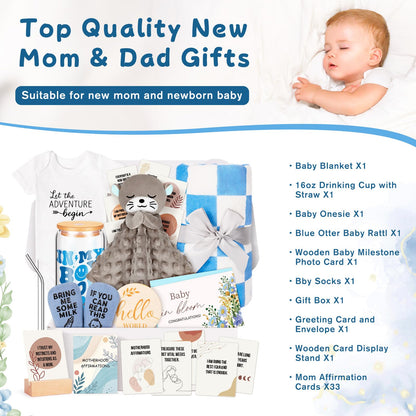 New Mom Gifts & Baby Girl Gift Set for Newborn,Baby Girl Gift Basket with Baby Milestone Blanket,Pregnancy Gifts for Expecting Mom,New Mom Care Package After Baby, Pregnancy Gifts for Women and Baby
