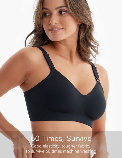 Momcozy Nursing Bras for Breastfeeding, YN21 Seamless Ultra Comfort Maternity Bra, Natural Shape, Pregnancy Sleep Bralette