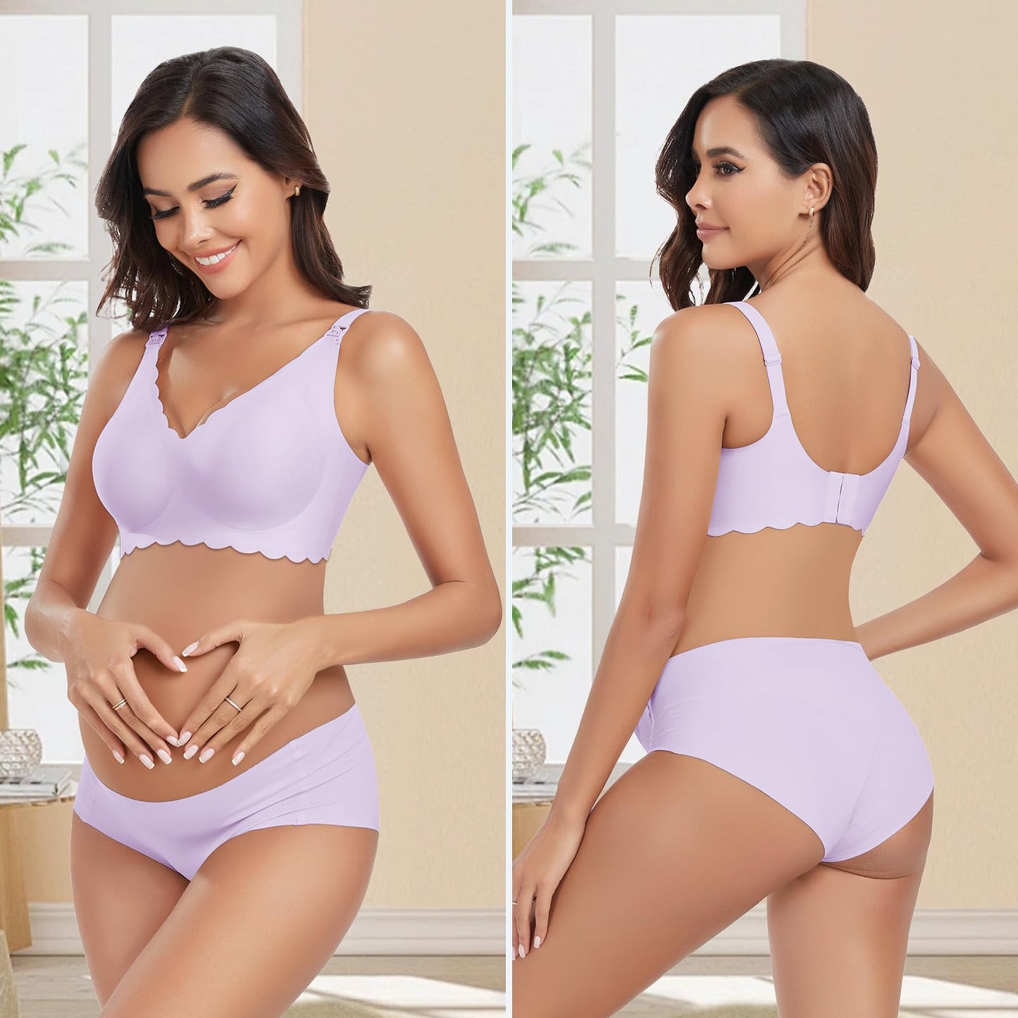 Gailife 3 Pack Nursing Bras for Breastfeeding Seamless Wireless Maternity Bras for Pregnancy Soft Sleep Bralette Pack