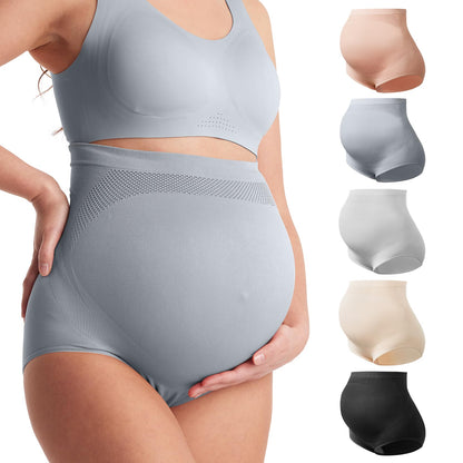 Momcozy Women's Maternity High Waist Underwear Pregnancy Soft Seamless Maternity Underwear Over Bump