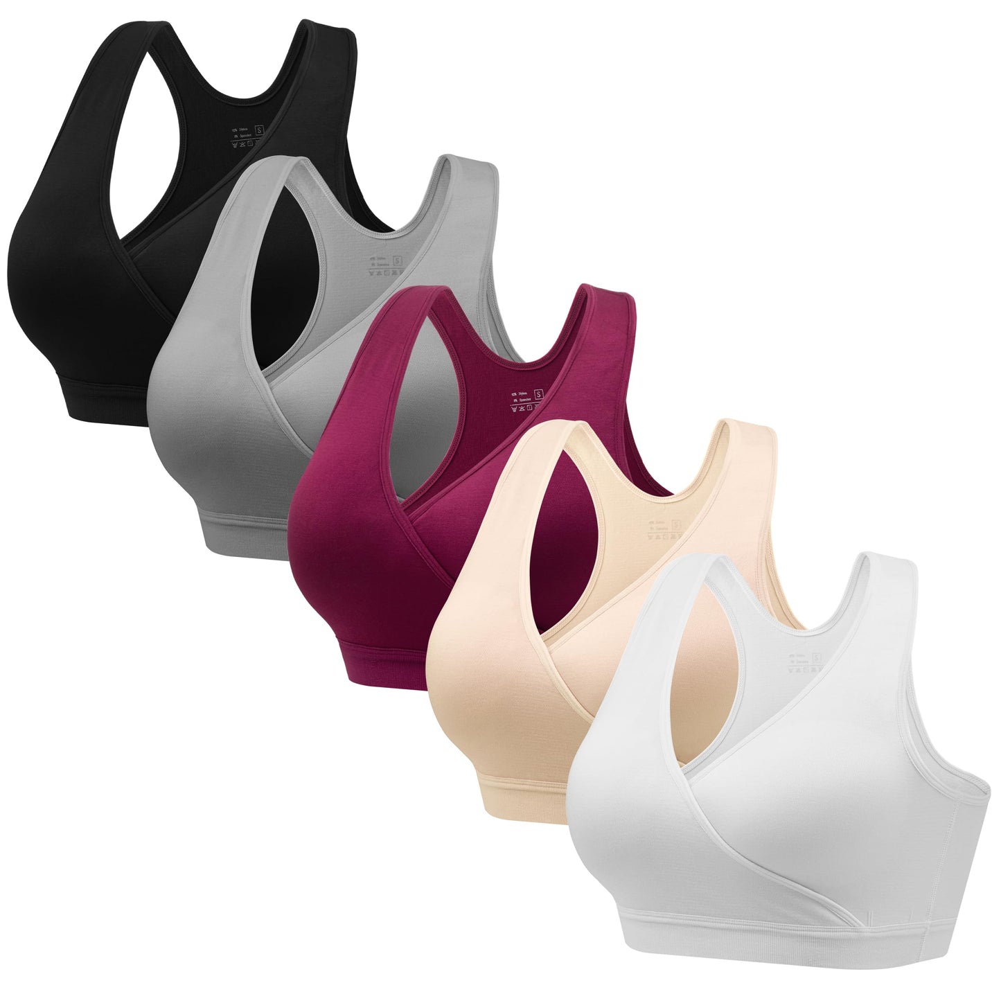 HBselect Nursing Bras for Breastfeeding, Maternity Nursing Sleep Bra Wireless Pregnancy Sleep Bralette 3/5 Pack