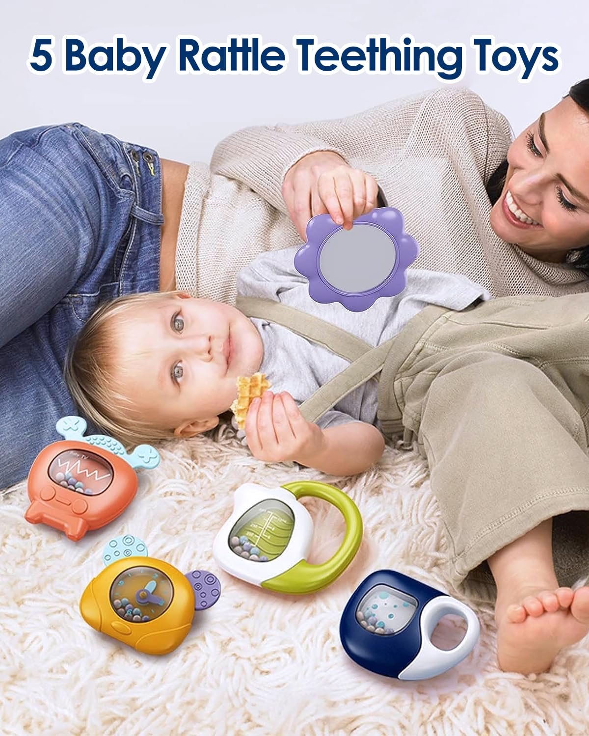 dearlomum Baby Play Mat Gym, Funny Play Piano Tummy Time Activity Mat with 5 Infant Sensory Toys, Music and Lights, Boy & Girl Gifts for Newborns 0 to 3 6 9 12 Months (Pink)