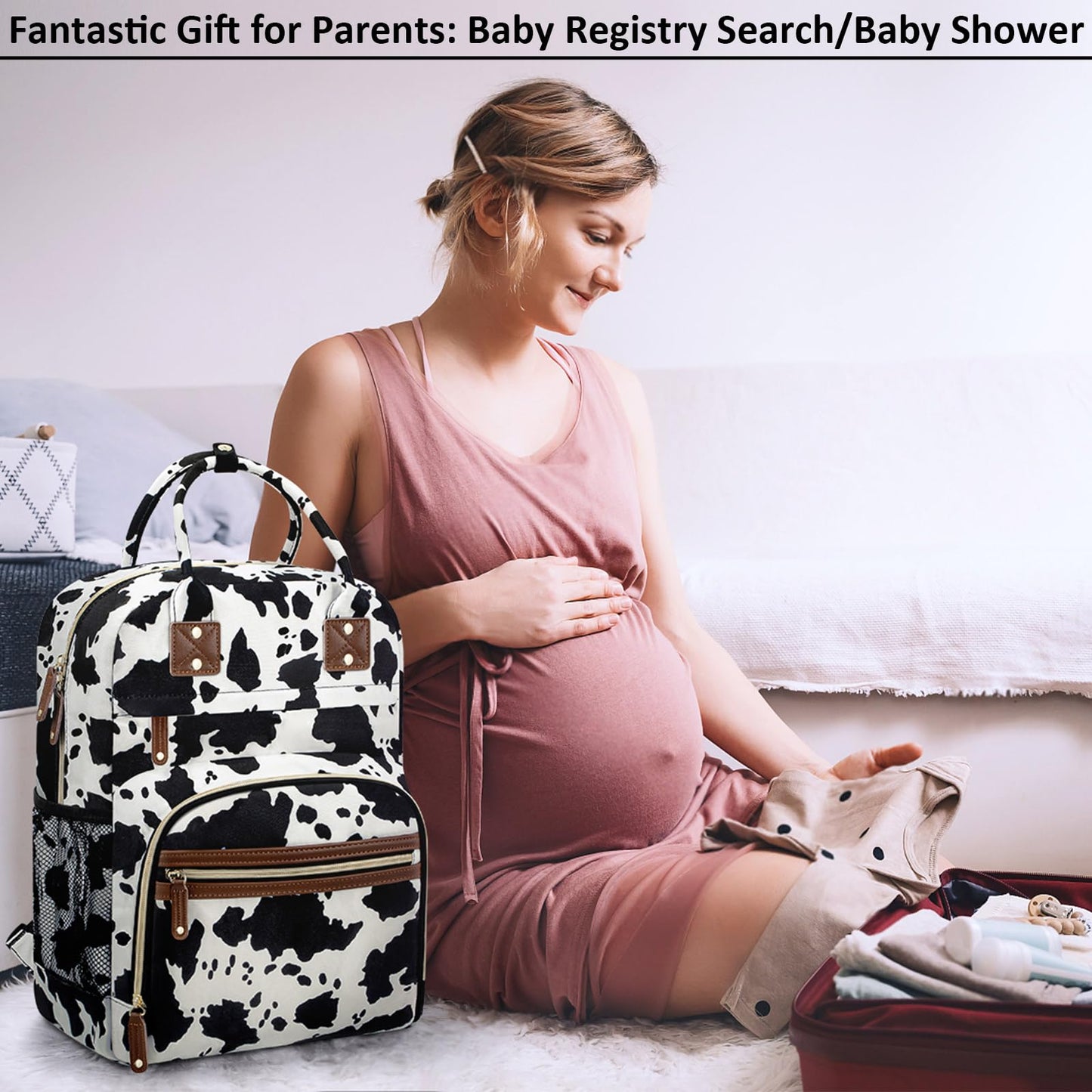 Tenot Diaper Bag Backpack for Women Large Capacity with Insulated Pockets Multifunctional Diaper Bags For Baby Girl Boy Waterproof Baby Bags For Mama Maternity Travel Bag Black