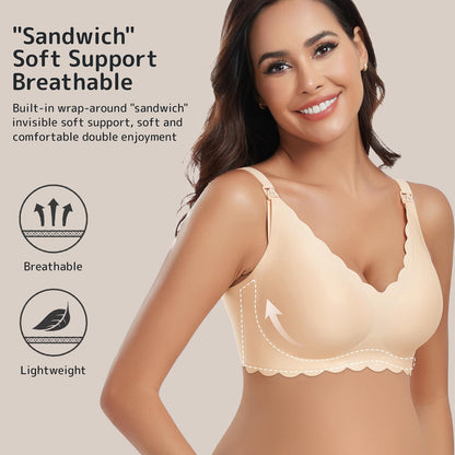 Gailife 3 Pack Nursing Bras for Breastfeeding Seamless Wireless Maternity Bras for Pregnancy Soft Sleep Bralette Pack