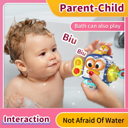 usrela 4 in 1 Baby Toys for 6 12 18 Month, Learning Toys for Babies 6-12 Months, Busy Cube, Stacking Sorter, Piano Xylophone Pull String Travel Toy, Birthday Gifts for Toddlers 1 2 Years Old
