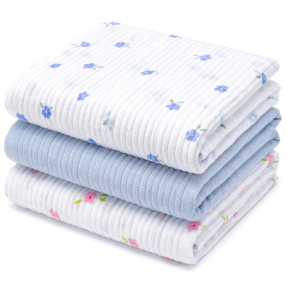 Muslin Swaddle Blankets for Newborns, 3 Pack Multipurpose 100% Organic Cotton, Ultra Soft Breathable Receiving Blanket 47 x 47 inches, Swaddle Wrap for Baby Boys & Girls