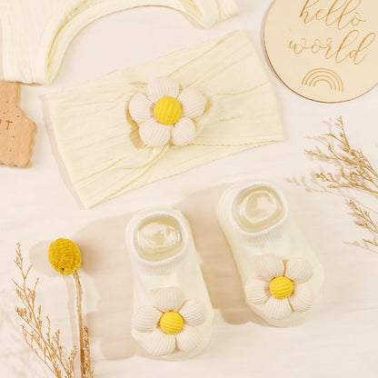 CÉLLOT 5 Pcs Baby Flower Headbands Baby Girls Nylon Headbands Soft Hairbands Hair Accessories for Newborn Infant Toddler Kids