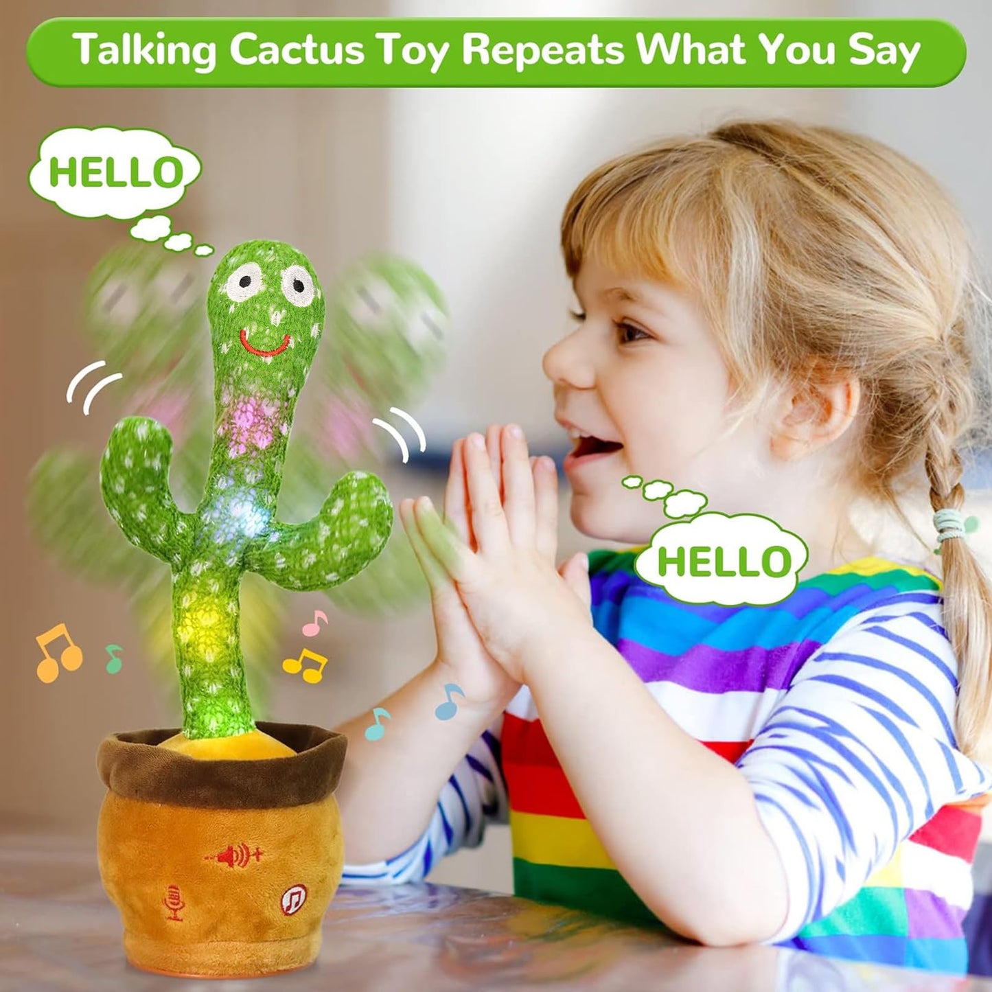 Emoin Dancing Talking Giraffe Baby Toy, Adjustable Volume Baby Giraffe Toys Singing 10 Children's Songs Singing Mimicking Recording Repeating What You Say for Toddlers