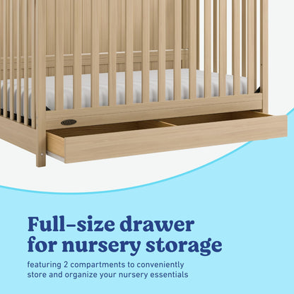 Graco Hadley 5-in-1 Convertible Crib & Changer – GREENGUARD Gold Certified, Fits Standard Crib Mattress, Converts to Toddler Bed and Full Bed, 4 Adjustable Mattress Heights (Pebble Gray)