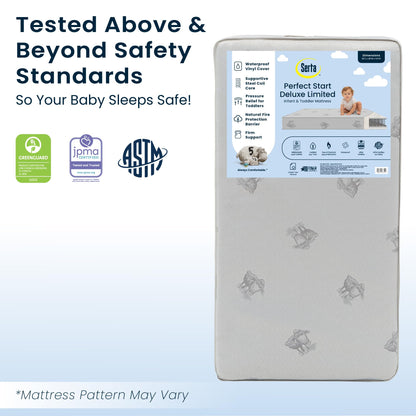 Serta Perfect Start Limited Dual Sided Baby Crib Mattress and Toddler Mattress, Breathable Fiber Core, GREENGUARD Gold Certified, Waterproof, 7 Year Warranty, Made in USA
