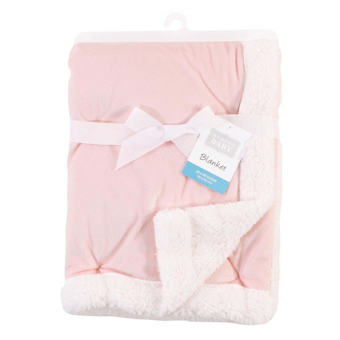 Hudson Baby Unisex Baby Plush Mink and Sherpa Blanket, Pink Floral, One Size