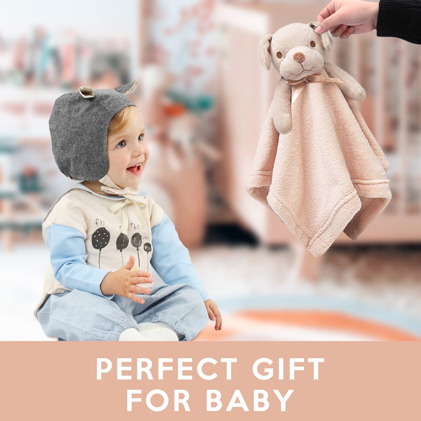 Pro Goleem Elephant Security Blanket, Soft Lovey Unisex Lovie Baby Gifts for Boys and Girls Snuggle Toy Stuffed Animal Newborn Essentials and Items Grey 16 Inch