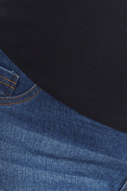 Women's Maternity Jeans Jeggings Full-Panel Pull-On Ripped Distressed Stretchy Skinny Denim Pant