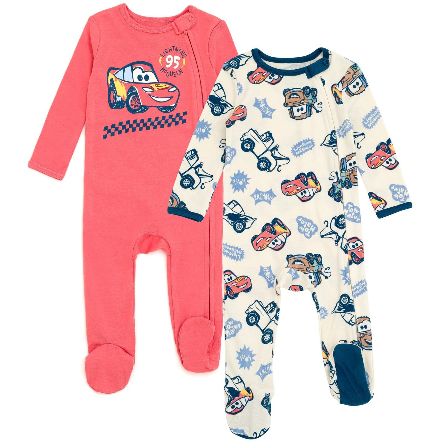 Disney Baby 2 Pack Zip Up Sleep N' Plays Newborn to Infant Sizes (Newborn - 24 Months)