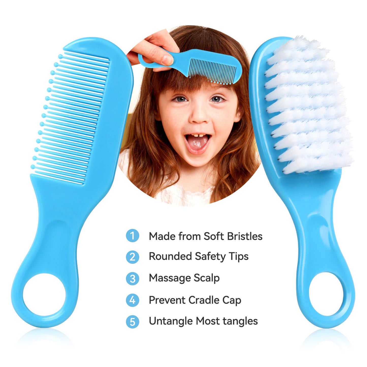 Baby Grooming Kit, Infant Safety Care Set with Hair Brush Comb Nail Clipper Nasal Aspirator,Baby Essentials Kit for Newborn Girls Boys (Pink Baby Grooming kit)