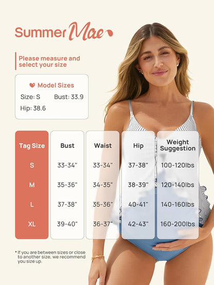 Summer Mae Maternity Swimsuit One Piece Ruffle Cutout Pregnancy Bathing Suit Lace Up Swimwear