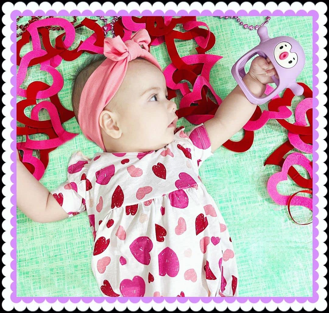 Smily Mia Penguin Teethers, Silicone TeethingToys for Babies 0-6Months, Baby Teethers for 3-6Months, Hand Teether for Infants, Teething/Teether Pacifiers for Infants, Light Purple