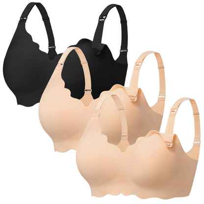 Angelhood Nursing Bras for Breastfeeding Ultra Comfort Seamless Maternity Bra Pack Wireless Pregnancy Bralette Bra Extender