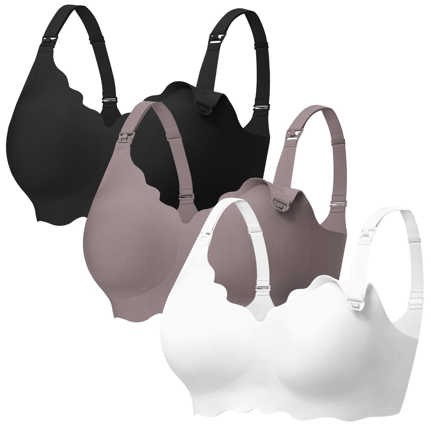 Angelhood Nursing Bras for Breastfeeding Ultra Comfort Seamless Maternity Bra Pack Wireless Pregnancy Bralette Bra Extender