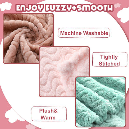 Frienda 4 Pcs Baby Fuzzy Blanket Fluffy Baby Blanket for Boys Girls Soft Warm Infant Newborn Toddler Receiving Nursery Bed Supplies, 32 x 24 Inch(Pink Color)