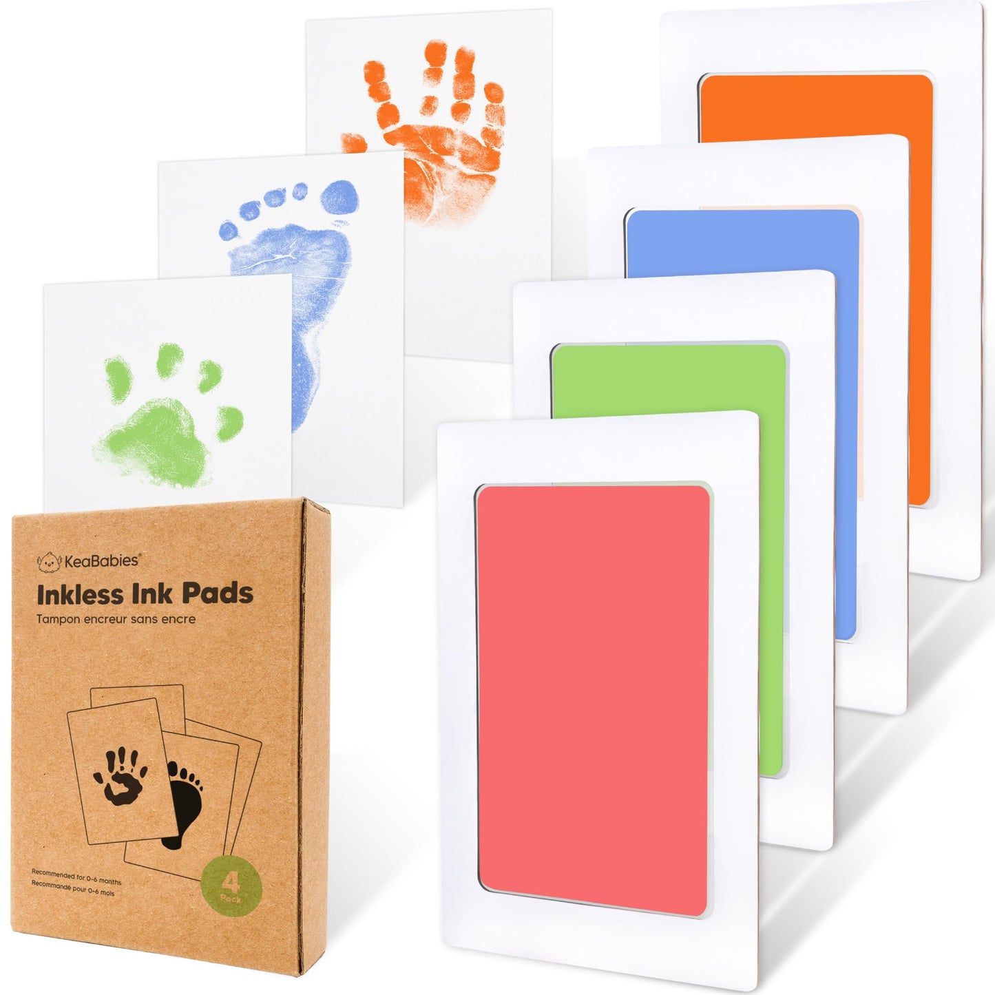 4-Pack Inkless Baby Hand and Footprint Kit - Mess Free Ink Pad for Newborn Keepsake, Dog Nose & Paw Print Kit, Clean Touch Ink Pad for Baby Hand & Footprints, First Mother's Day (Jet Black)