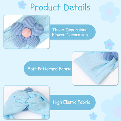 CÉLLOT 5 Pcs Baby Flower Headbands Baby Girls Nylon Headbands Soft Hairbands Hair Accessories for Newborn Infant Toddler Kids