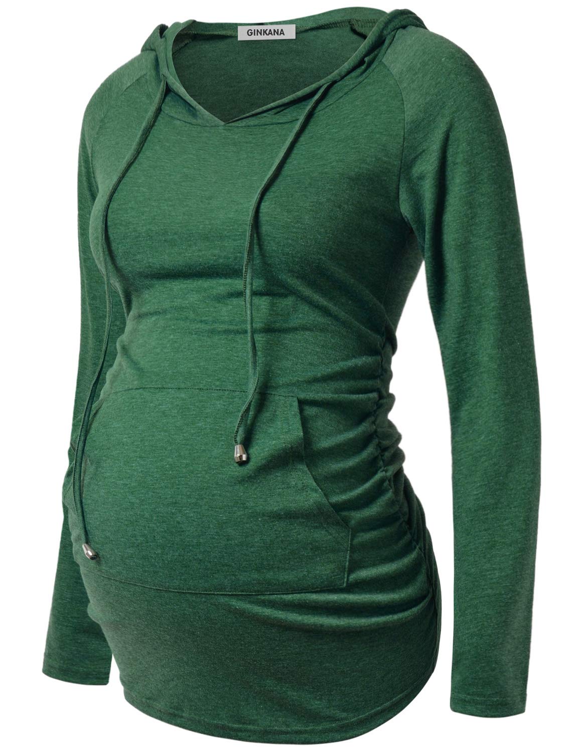 GINKANA Maternity Hoodie Long Sleeves Shirts Casual Maternity Top Pregnancy Sweatshirt Casual Clothes