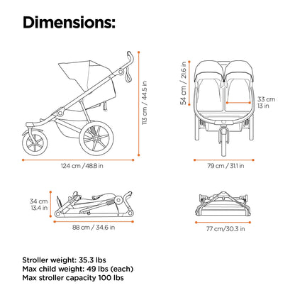 Thule Urban Glide 3 Single Child All-Terrain Stroller, Lightweight, Air-Filled Tires & Suspension, Integrated Hand Brake