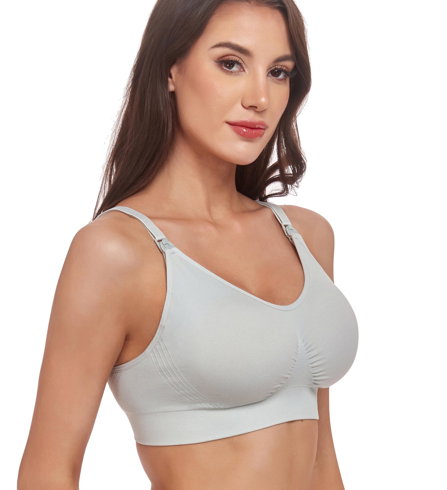 GXXGE 4Pack Nursing Bra for Breastfeeding Maternity Bras Push Up Silk Seamless Pregnancy Bralette Underwear
