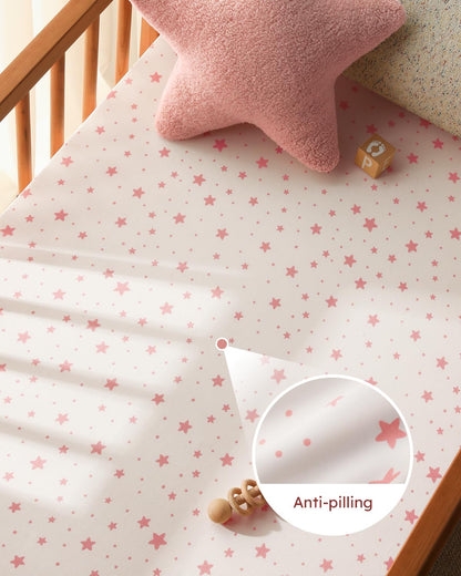 Unnivoll Baby Crib Sheets for Boys Girls, 28x52x8in Fitted Crib Sheet Neutral 3 Pack for Standard Crib and Toddler Mattress, Breathable Soft Microfiber Baby Sheet Blue Gray Planet
