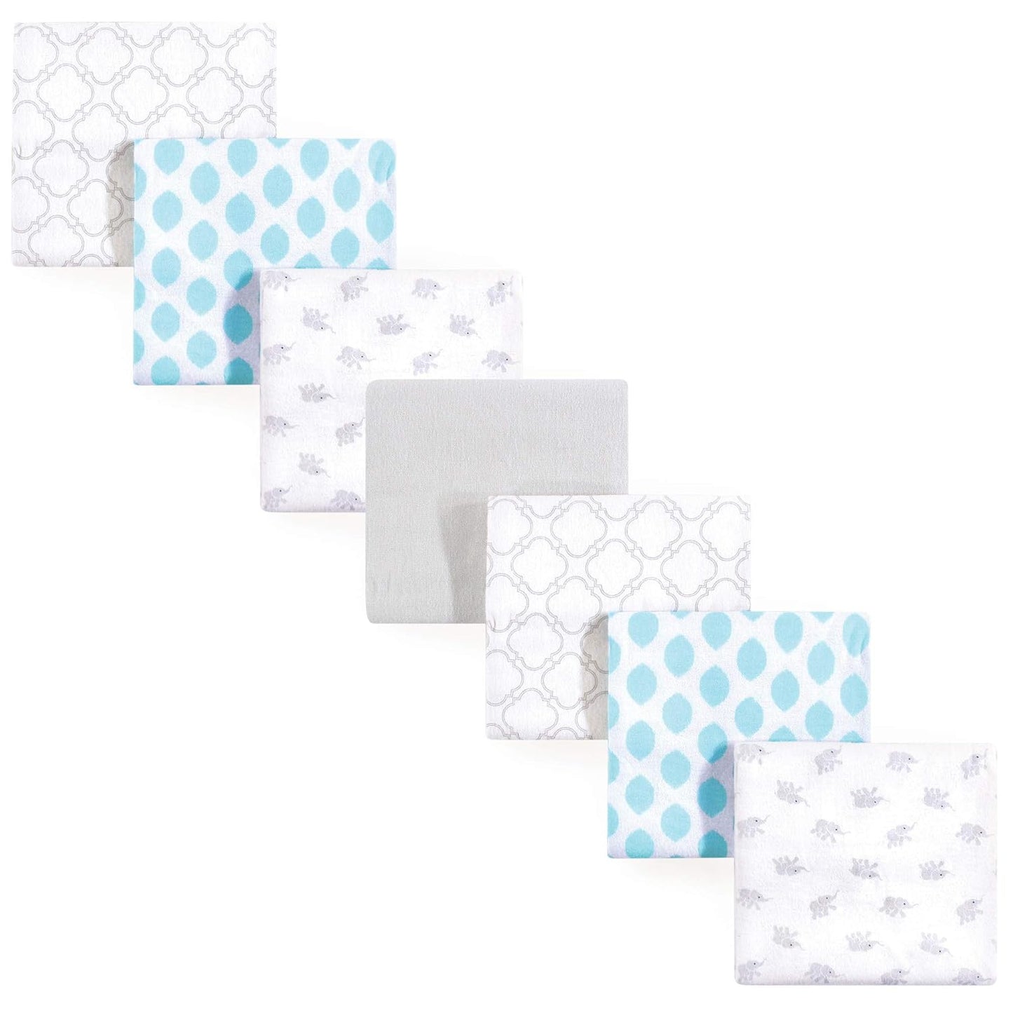 Luvable Friends Unisex Baby Cotton Flannel Receiving Blankets, Rainbow 7-Pack, One Size