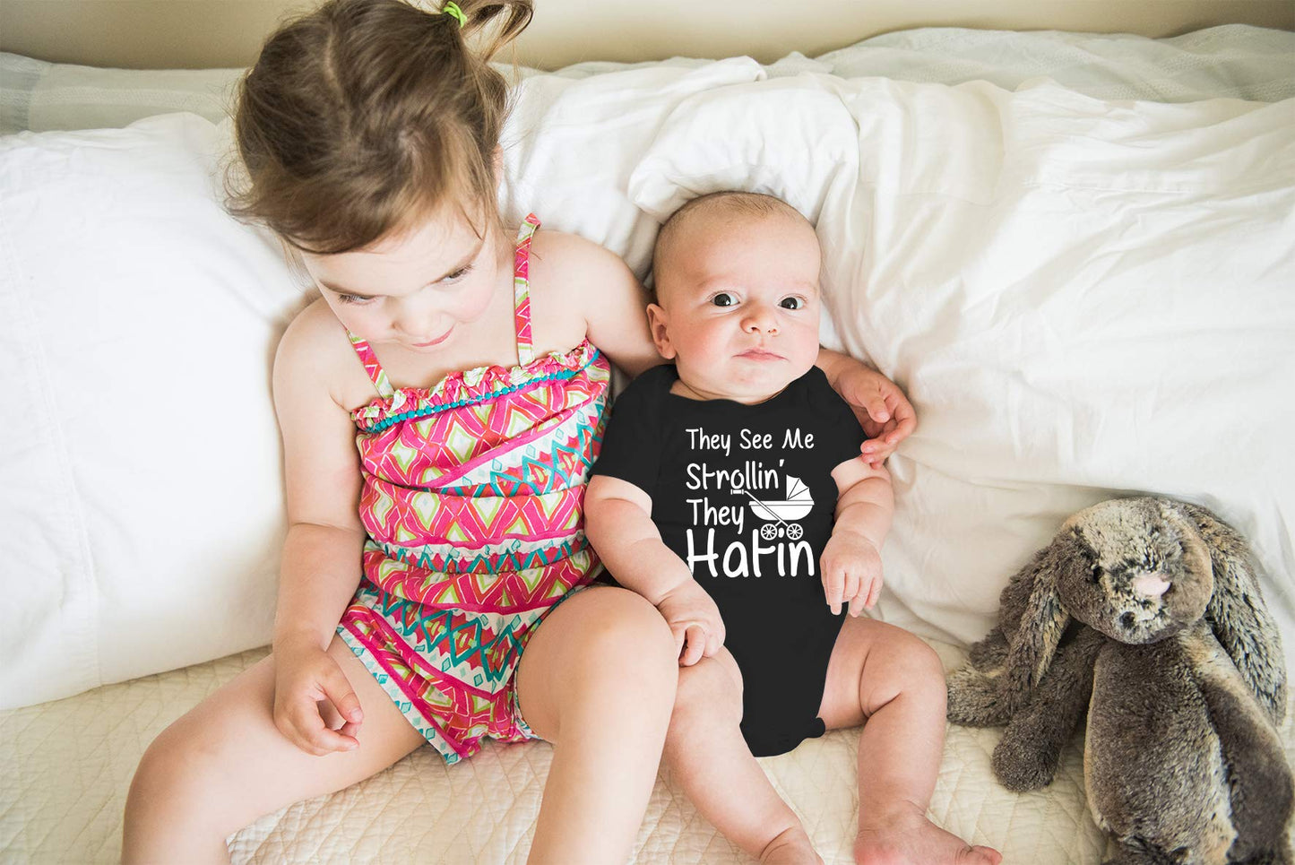 AW Fashions They See Me Strolli' They Hatin Bodysuit Newborn Boy Outfits Cute Romper Baby Girl Clothes