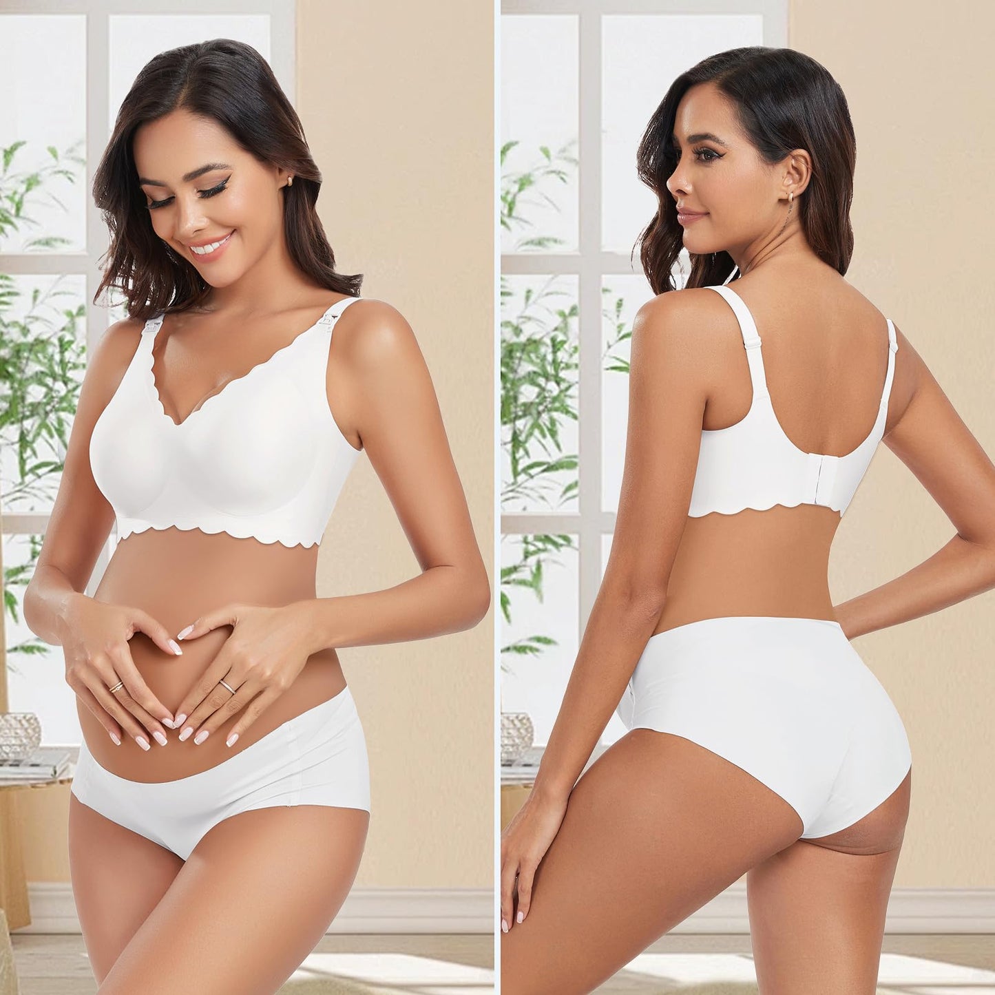 Gailife 3 Pack Nursing Bras for Breastfeeding Seamless Wireless Maternity Bras for Pregnancy Soft Sleep Bralette Pack