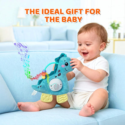 Baby Musical Activity Soft Toys with Sound & Light, Sensory Toys for Infant Developmental with Teether, Rattle and Textures, Soft Plush Toy for Newborn Gift 6 to 12 Months (Pink Unicorn)