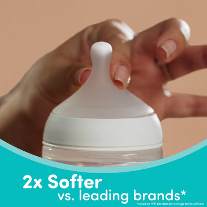 NUK Perfect Match 2-in-1 Natural and Anti-Colic Bottle with Medium Flow, Wide, Adaptable Nipple, 8oz., 4 Pack, BPA Free
