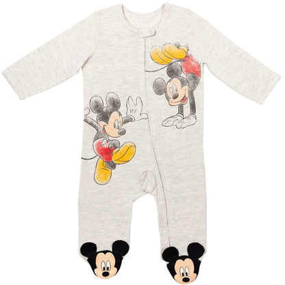 Disney Baby 2 Pack Zip Up Sleep N' Plays Newborn to Infant Sizes (Newborn - 24 Months)