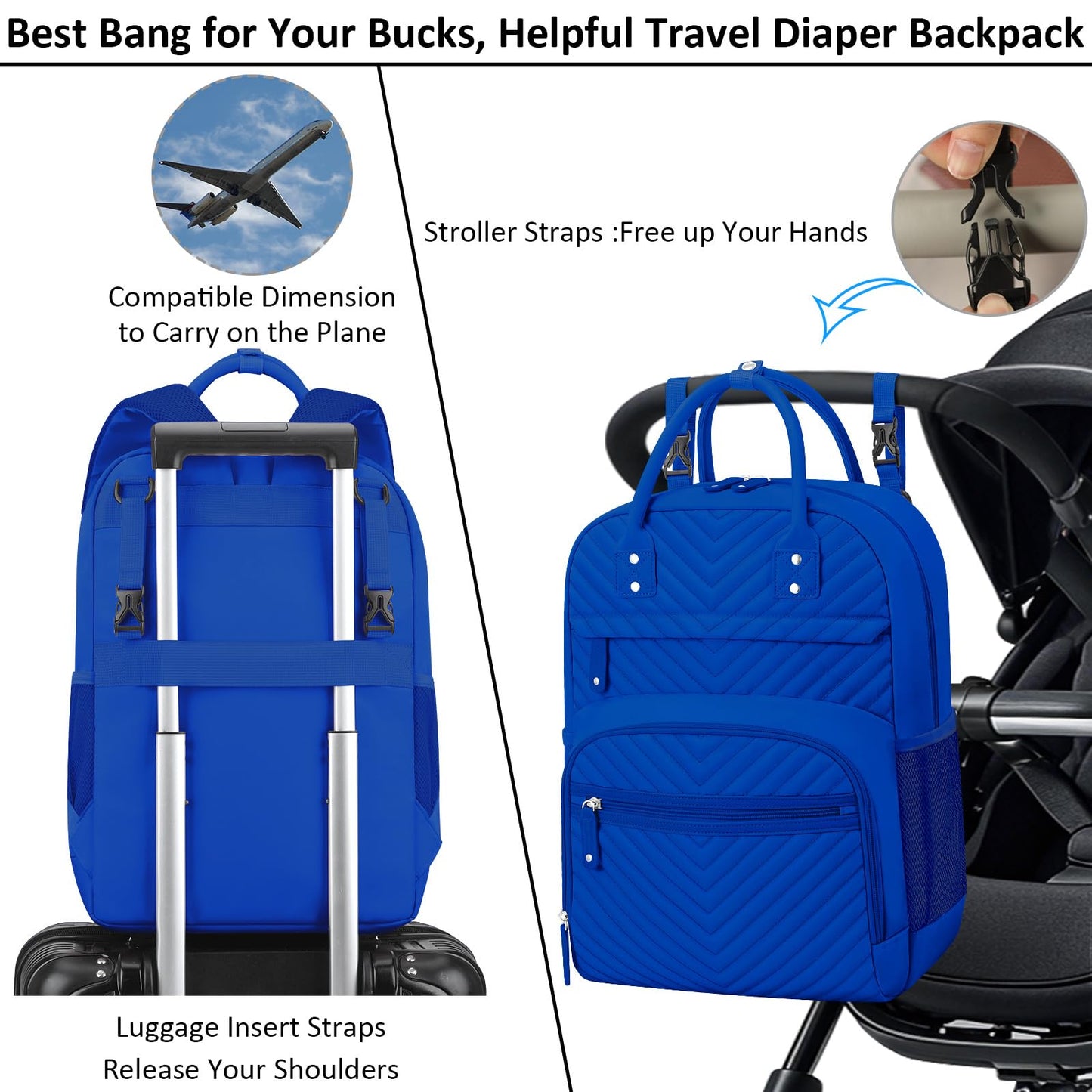 Tenot Diaper Bag Backpack for Women Large Capacity with Insulated Pockets Multifunctional Diaper Bags For Baby Girl Boy Waterproof Baby Bags For Mama Maternity Travel Bag Black