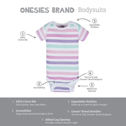 Onesies Brand Baby Girls' 8-pack Short Sleeve Mix & Match Bodysuits