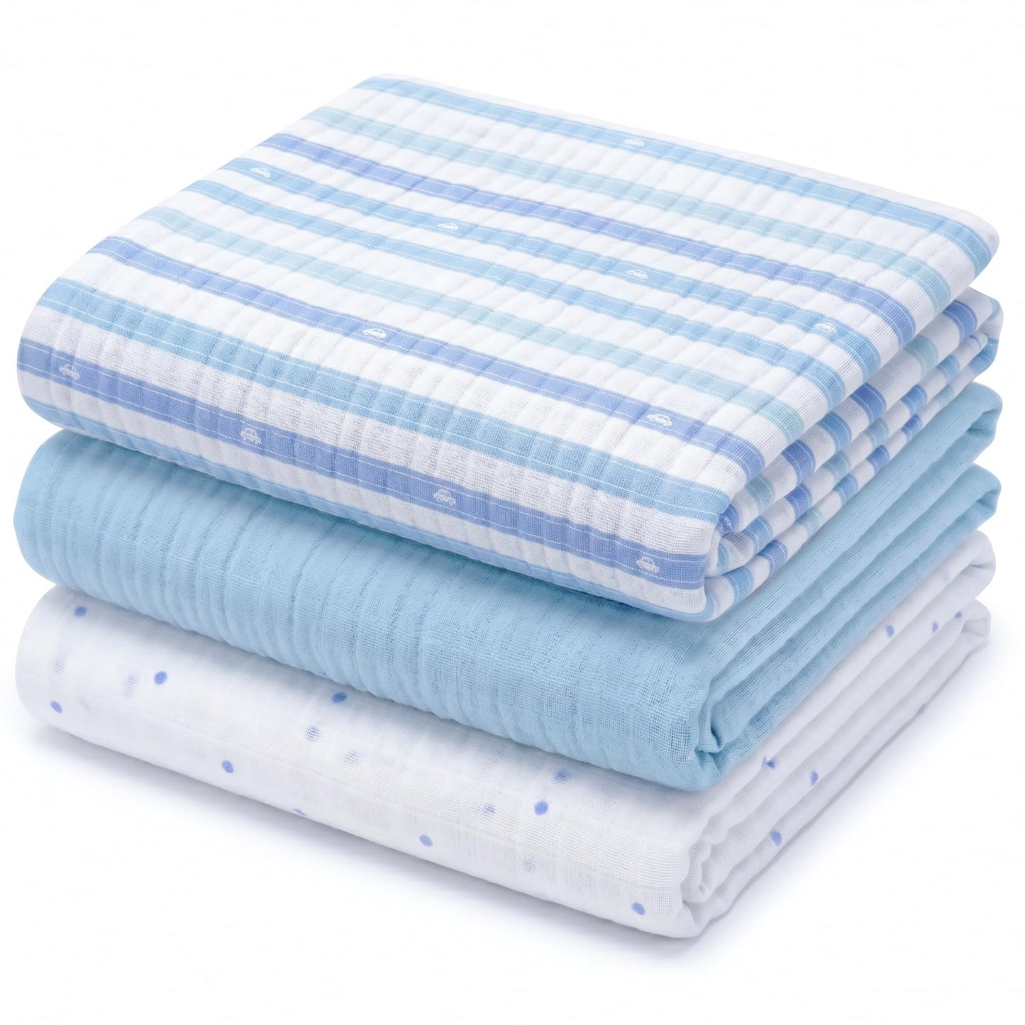 Muslin Swaddle Blankets for Newborns, 3 Pack Multipurpose 100% Organic Cotton, Ultra Soft Breathable Receiving Blanket 47 x 47 inches, Swaddle Wrap for Baby Boys & Girls