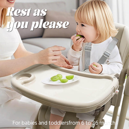 5 in 1 Convertible Baby High Chair Foldable, Baby Swing for Infants to Toddler,Portable Baby Feeding Chair, High Chairs for Babies and Toddlers, Silla de Comer para Bebe(White)