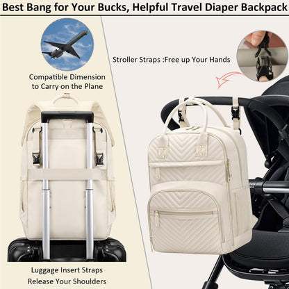 Tenot Diaper Bag Backpack for Women Large Capacity with Insulated Pockets Multifunctional Diaper Bags For Baby Girl Boy Waterproof Baby Bags For Mama Maternity Travel Bag Black