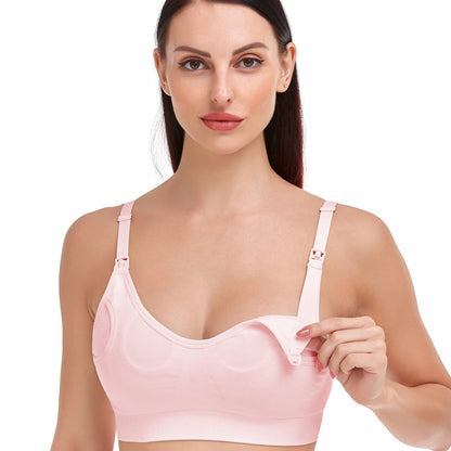 GXXGE Nursing Bra Support Pumping Bra Hands Free All in One Maternity Bra Comfortable Breast No Pad Pumps Bra
