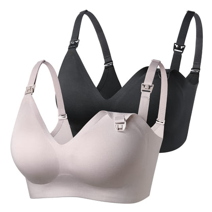 Momcozy Nursing Bras for Breastfeeding, YN21 Seamless Ultra Comfort Maternity Bra, Natural Shape, Pregnancy Sleep Bralette