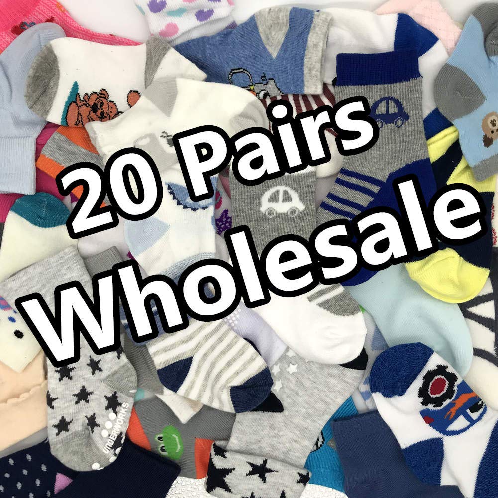 WAFUNNE 20 Pairs Baby Socks Wholesale for Infant Toddler Kids Children (Pattern at Random)