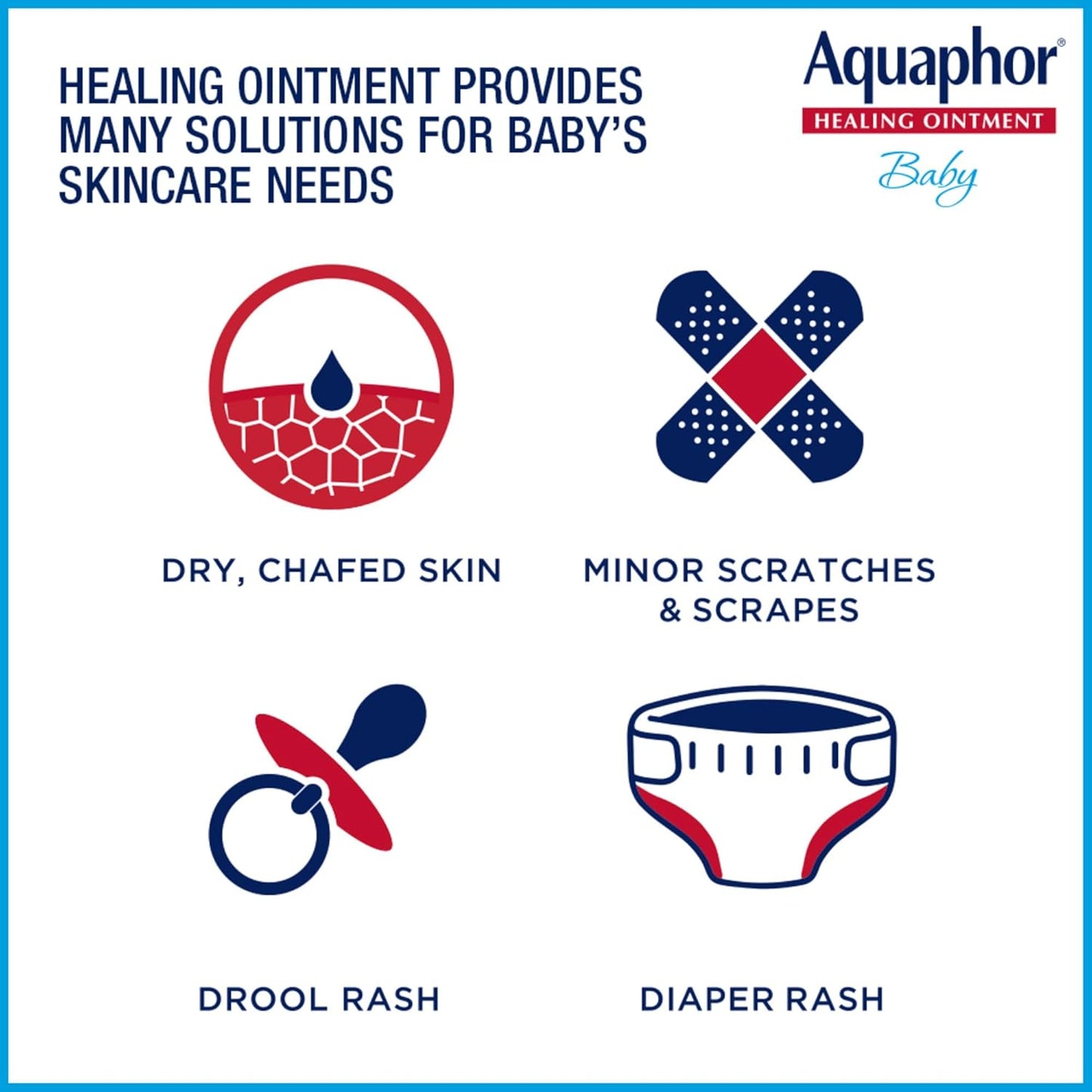 Aquaphor Baby Healing Ointment Advanced Therapy Skin Protectant for Chapped or Dry Skin, Drool Rash and Diaper Rash Ointment, 14 Oz Jar