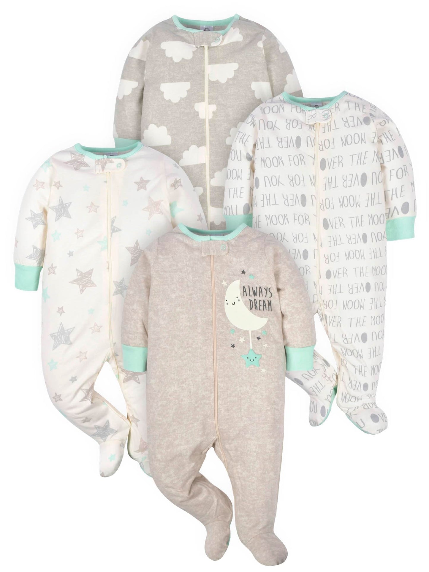 Gerber Baby-Girls 4 Pack Sleep 'N Play Footie
